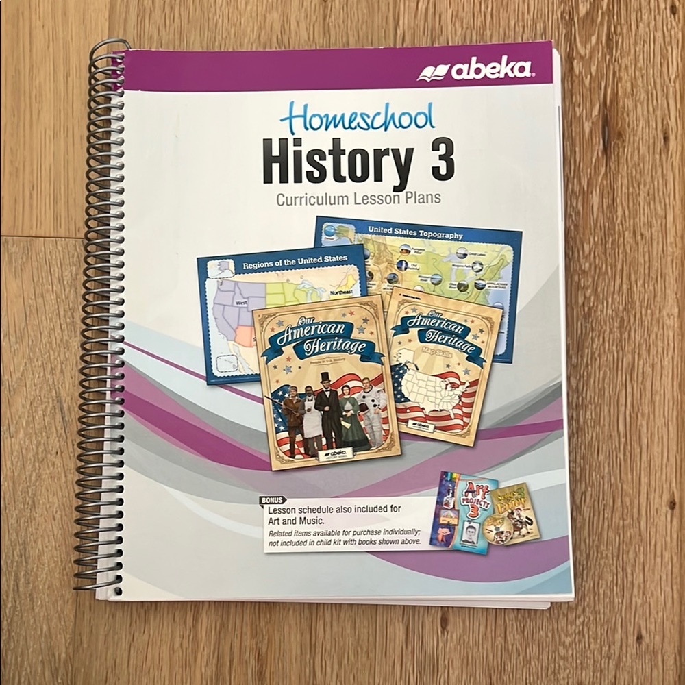 Abeka Homeschool History 3 Curriculum Lesson Plans - White and Purple